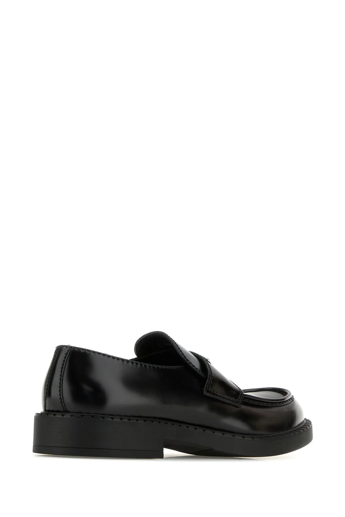 Black leather Chocolate loafers