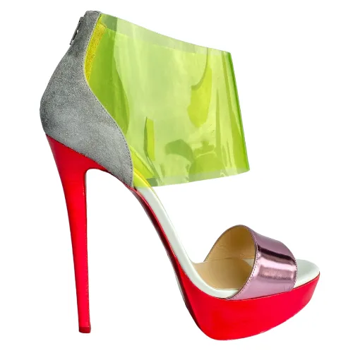 CHRISTIAN LOUBOUTIN Multicolor Leather and PVC Dufoura Platform Sandals, 39.5