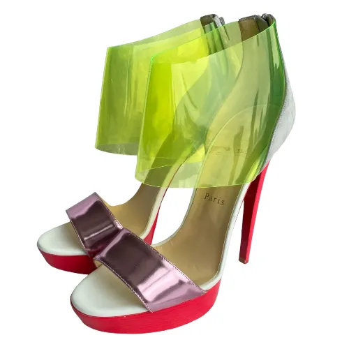 CHRISTIAN LOUBOUTIN Multicolor Leather and PVC Dufoura Platform Sandals, 39.5