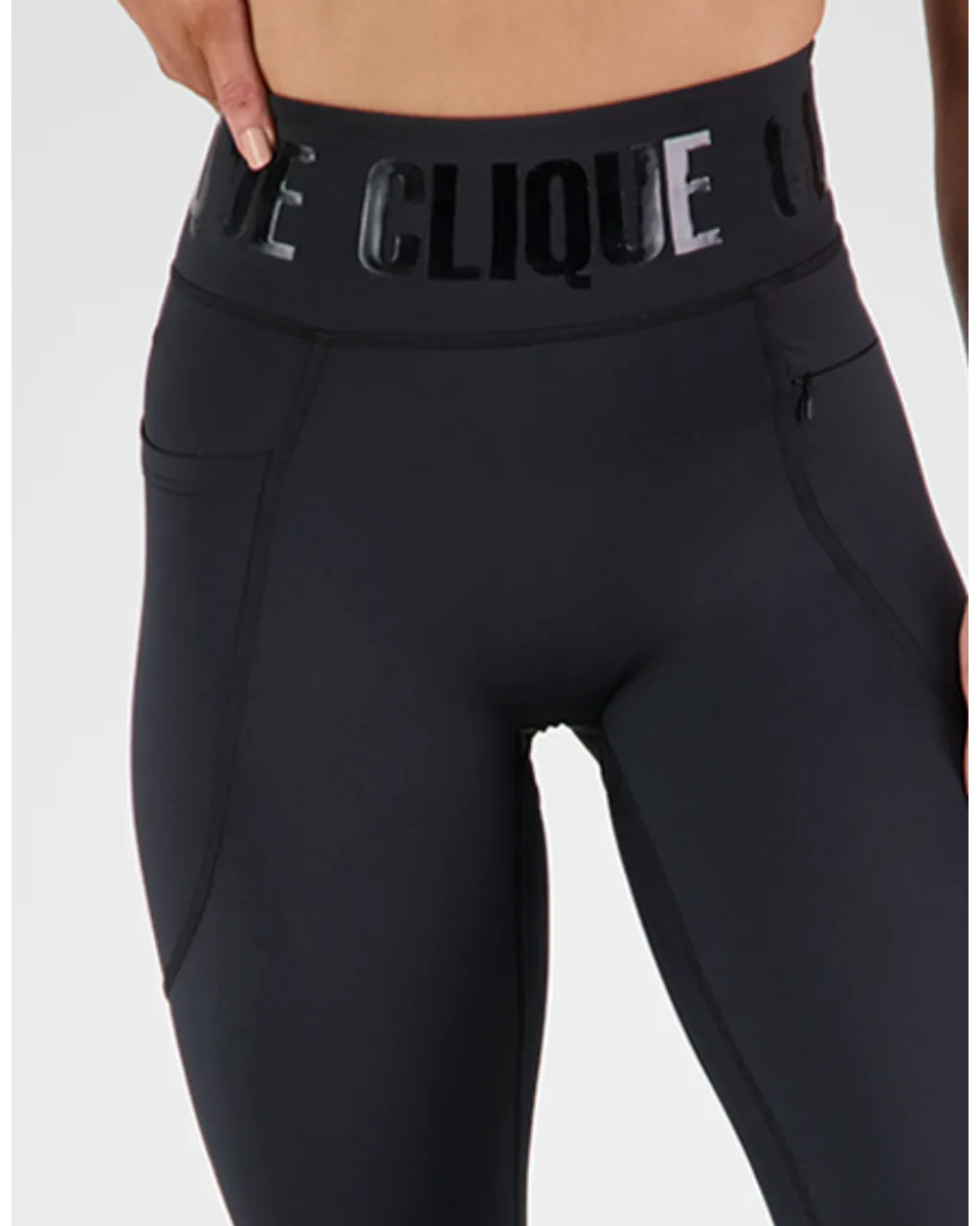 Clique Zone Compression Full Length Short Tight - Stealth