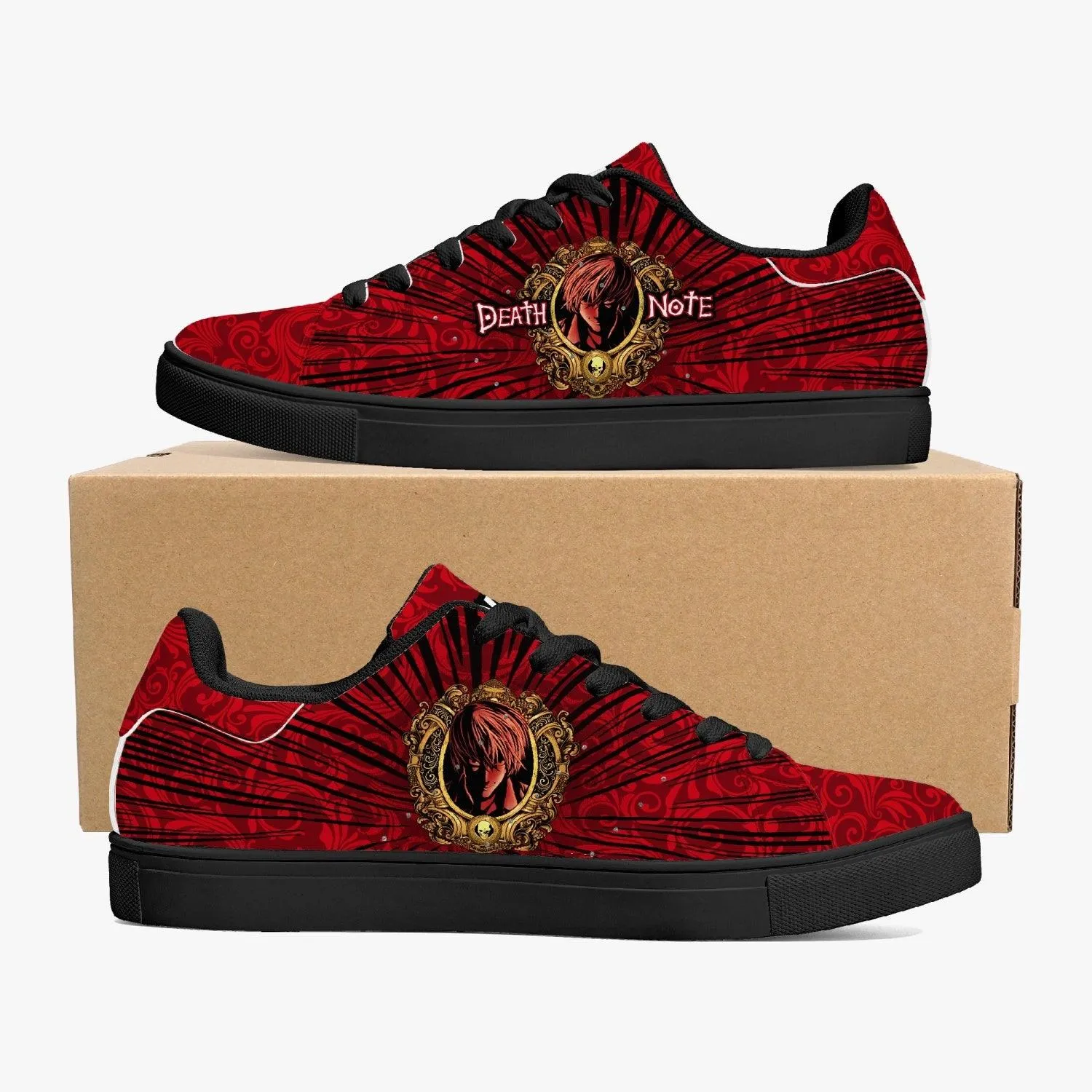 Death Note Red Black Skate Anime Shoes