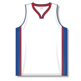 Dry-Flex Pro Style Basketball Jersey-White-Royal-Red