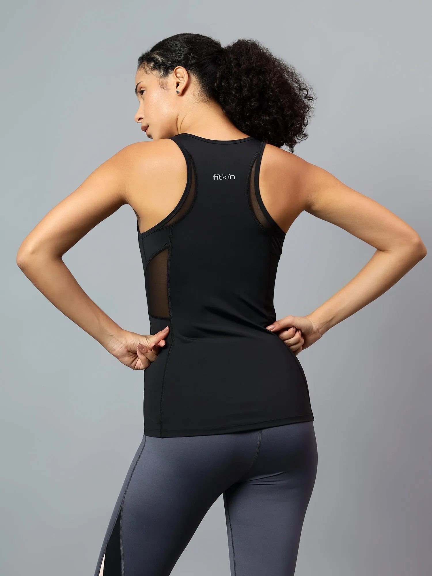 Fitkin Women Black High Intensity Training  Tank