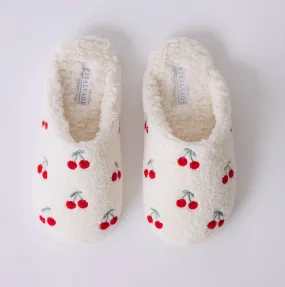 Fun Ivory Slippers  in Cherry