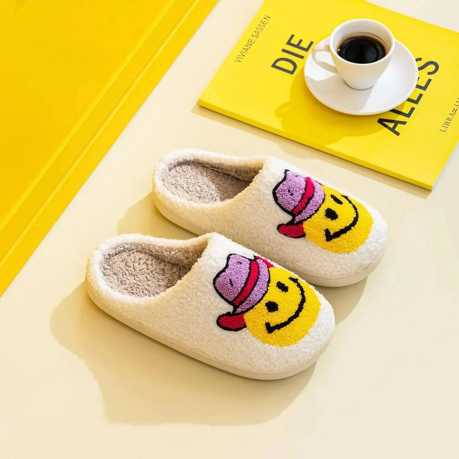 Joyful Smiley Face Slippers