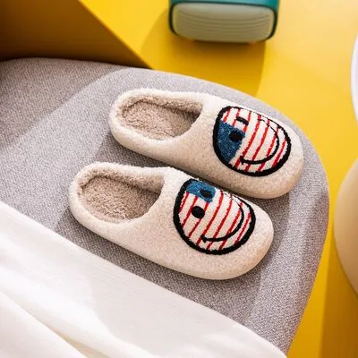 Melody Smiley Face Slippers- American Flag