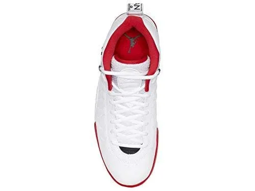 Nike Men's Jordan Jumpman Pro White/Black/Fire Red Leather Basketball Shoes 13 M US