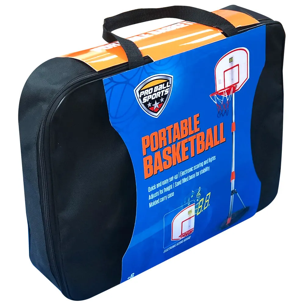 Pro Ball Adjustable Portable Basketball Game with Electronic Scoreboard