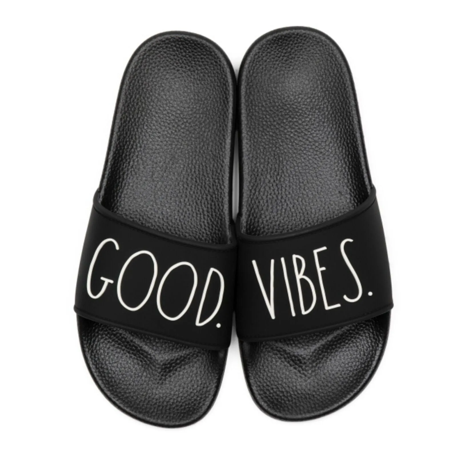 Rae Dunn Women's Good Vibes, Beach Please Slip On Casual Slide Sandals