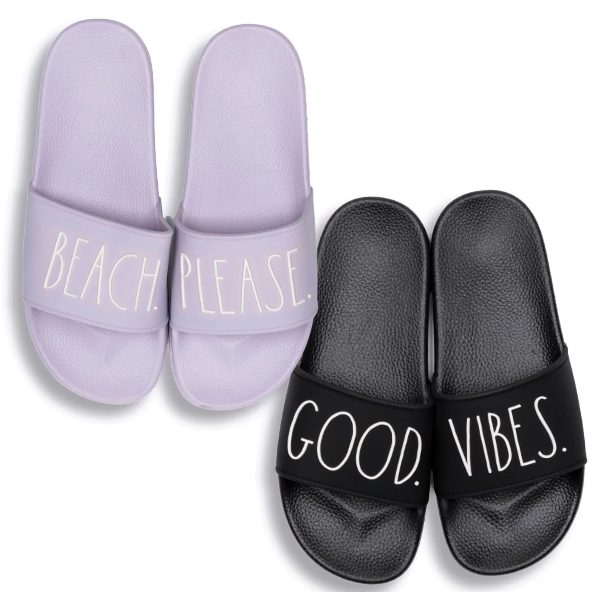 Rae Dunn Women's Good Vibes, Beach Please Slip On Casual Slide Sandals