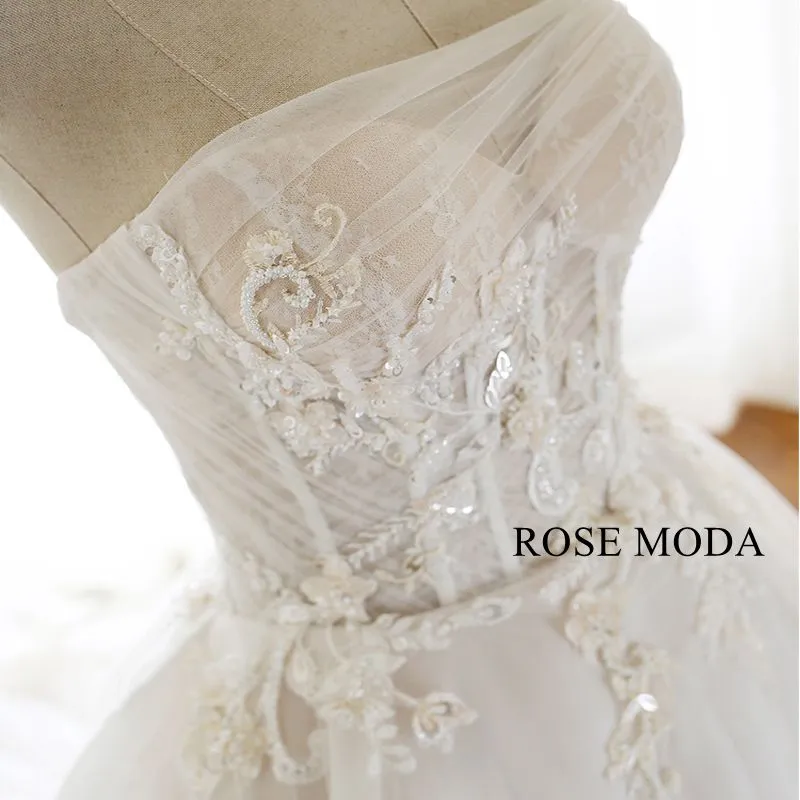 Rosemoda Illusion Exposed Boned Ball Gown Wedding Dress