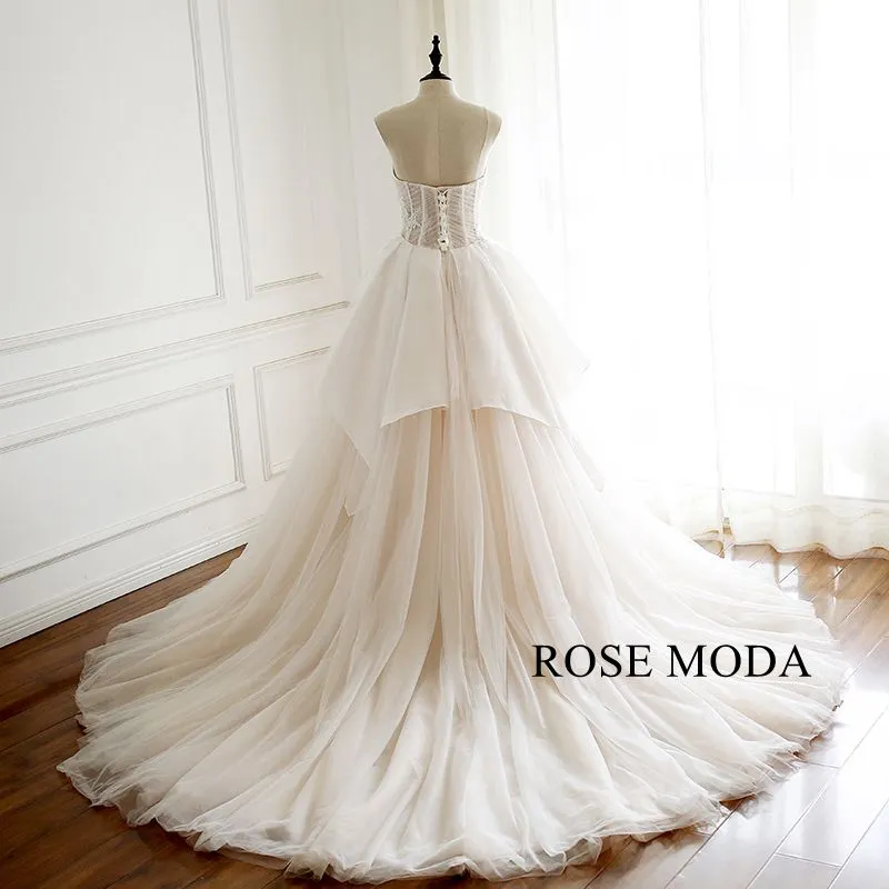 Rosemoda Illusion Exposed Boned Ball Gown Wedding Dress