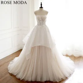 Rosemoda Illusion Exposed Boned Ball Gown Wedding Dress